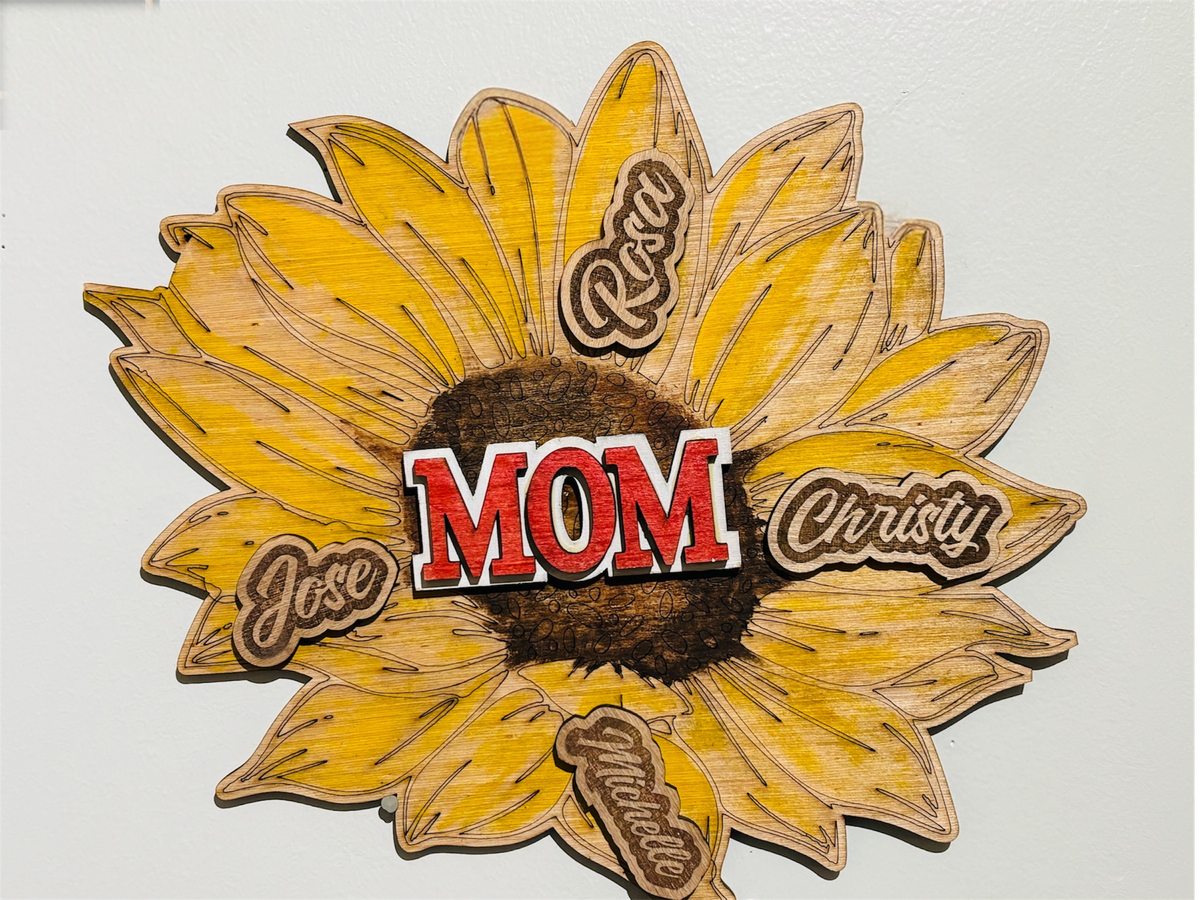 Personalized wall plaque for mom -sunflower-rose or house