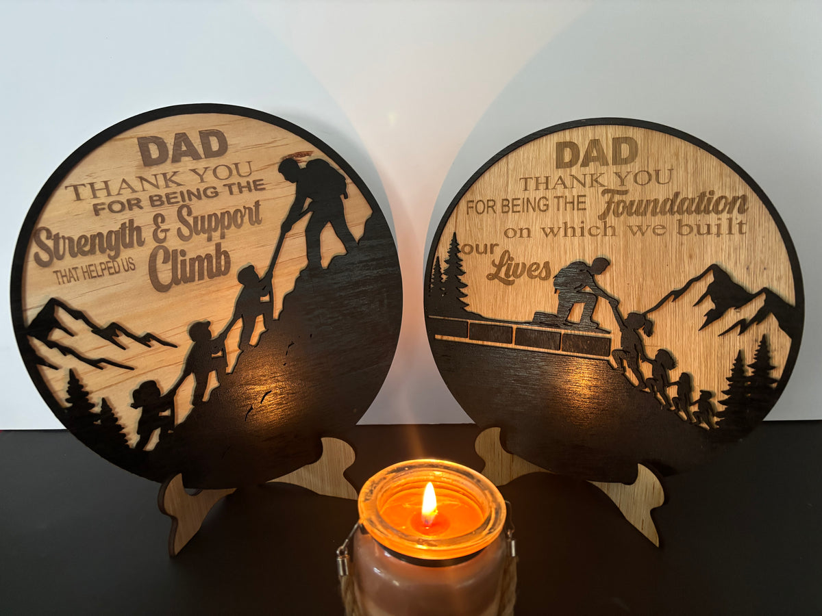 Personalized Dad Appreciation Wood Sign | Foundation & Strength Collection | Father's Day Gift