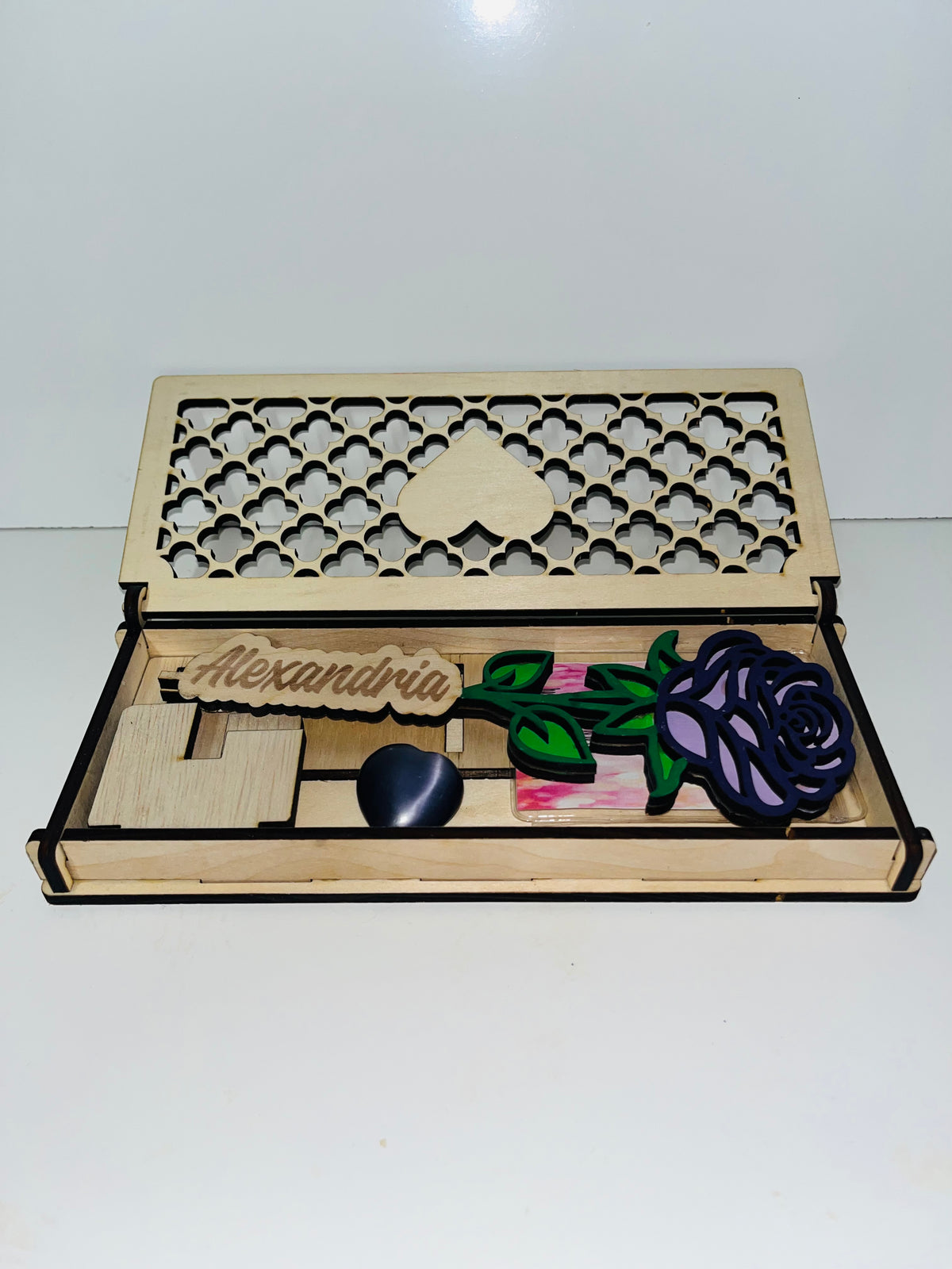 Wooden Rose Gift Box – Handcrafted Keepsake Set, Personalized Valentine or Anniversary Gift