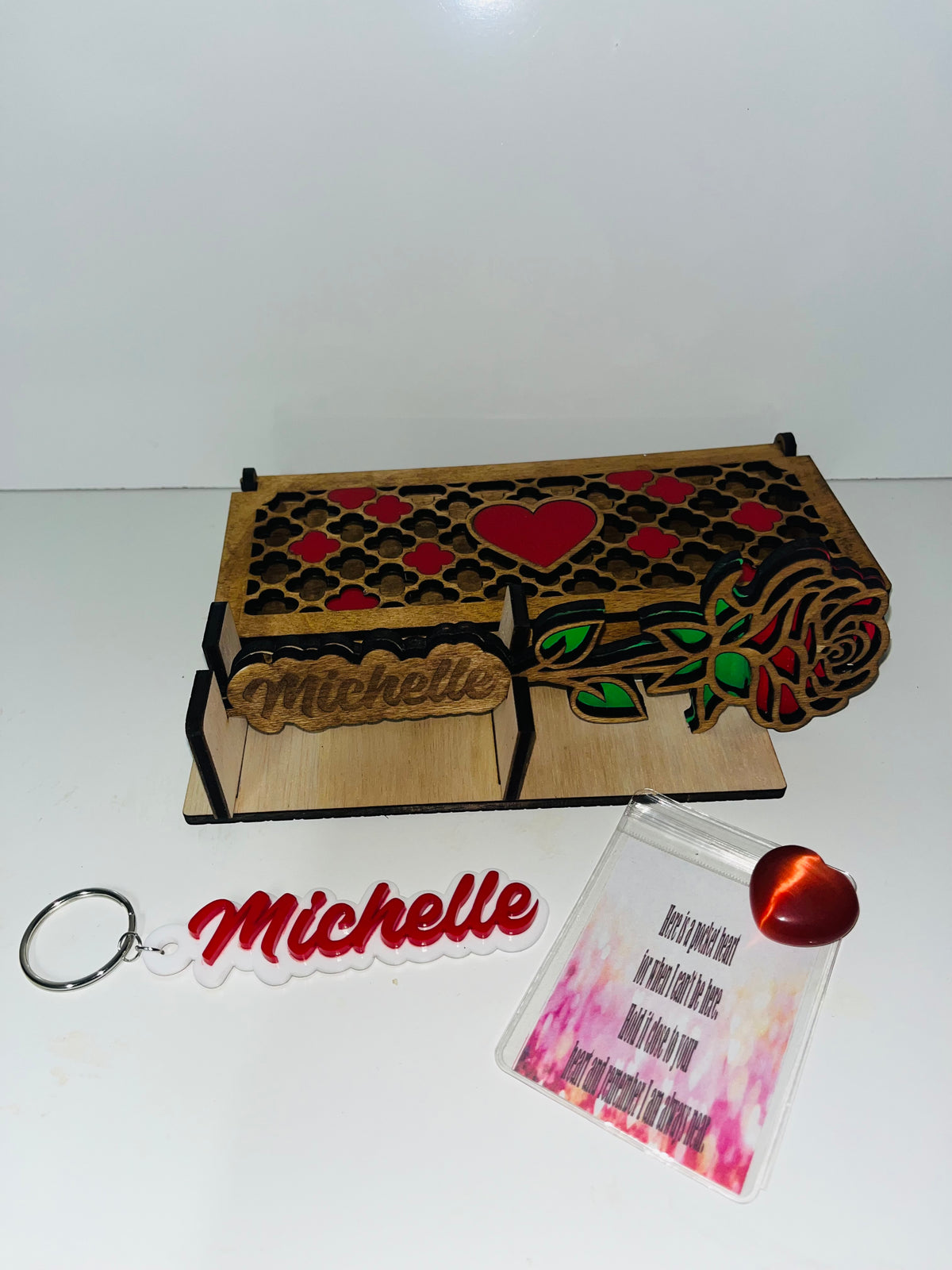 Wooden Rose Gift Box – Handcrafted Keepsake Set, Personalized Valentine or Anniversary Gift