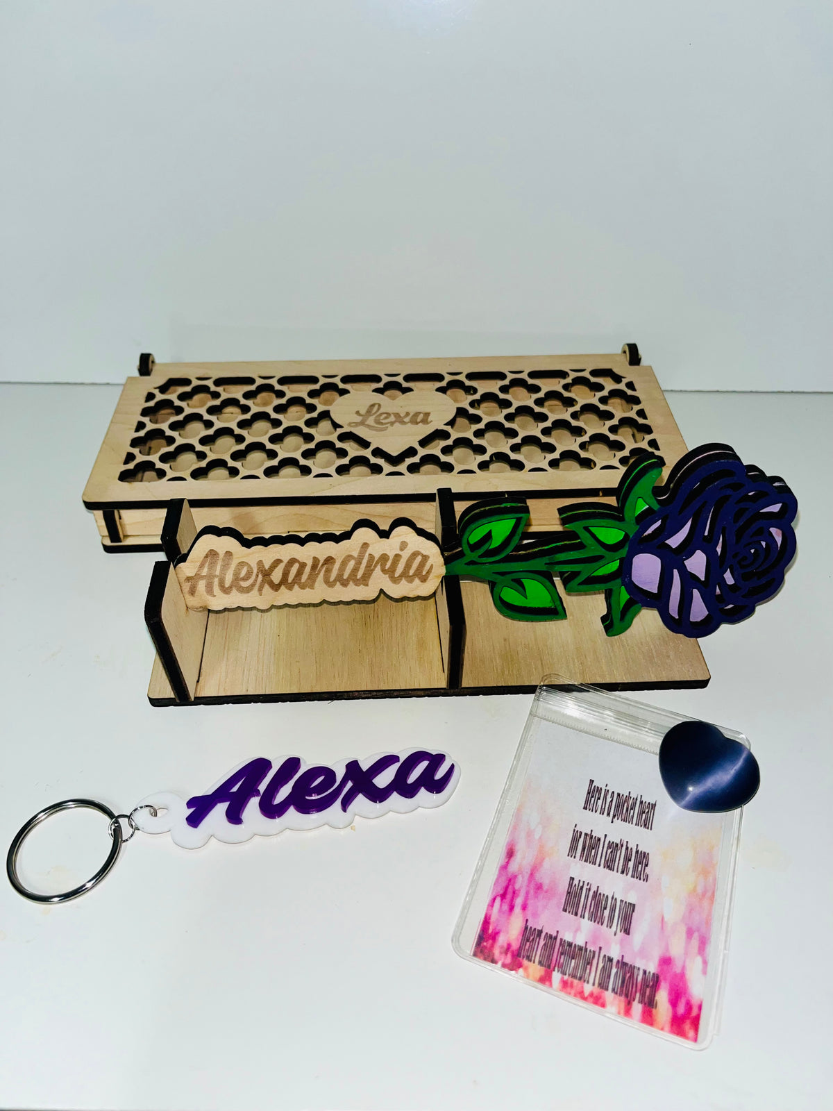 Wooden Rose Gift Box – Handcrafted Keepsake Set, Personalized Valentine or Anniversary Gift