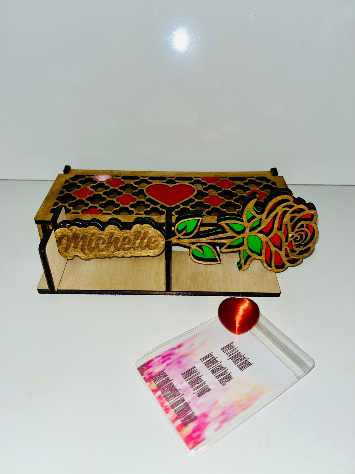 Wooden Rose Gift Box – Handcrafted Keepsake Set, Personalized Valentine or Anniversary Gift