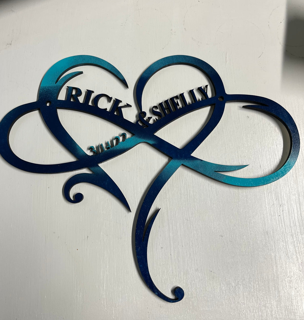 Personalized Infinity Heart Sign with Names & Date | Custom Heart Wall Art for Couples, Anniversary, Wedding & Valentine Gift
