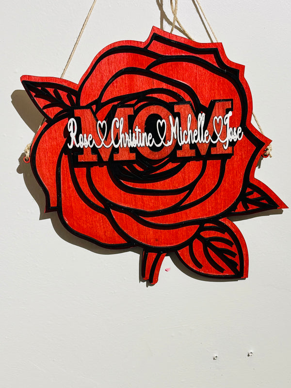 Personalized wall plaque for mom -sunflower-rose or house