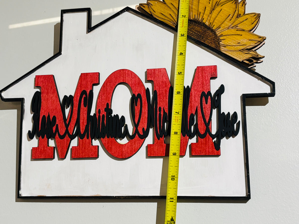 Personalized wall plaque for mom -sunflower-rose or house