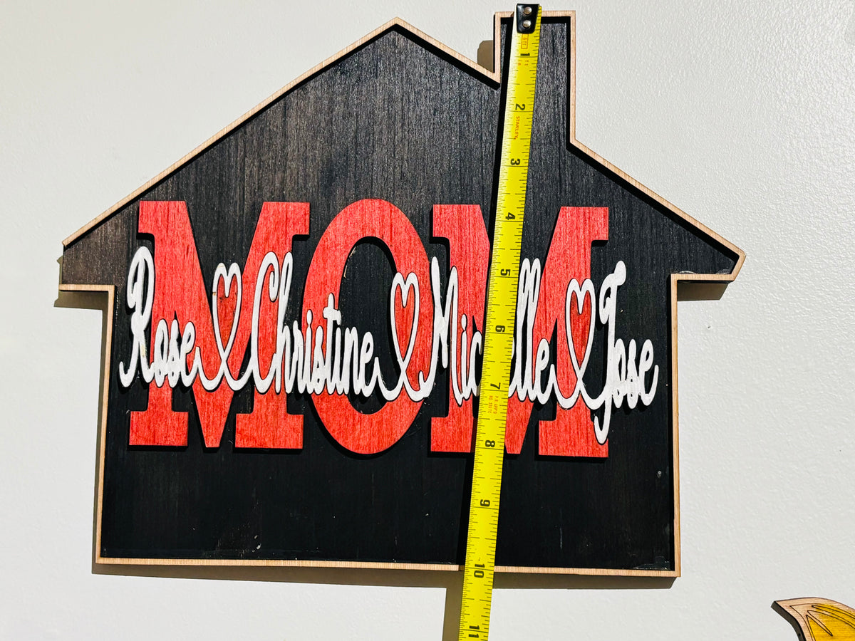 Personalized wall plaque for mom -sunflower-rose or house
