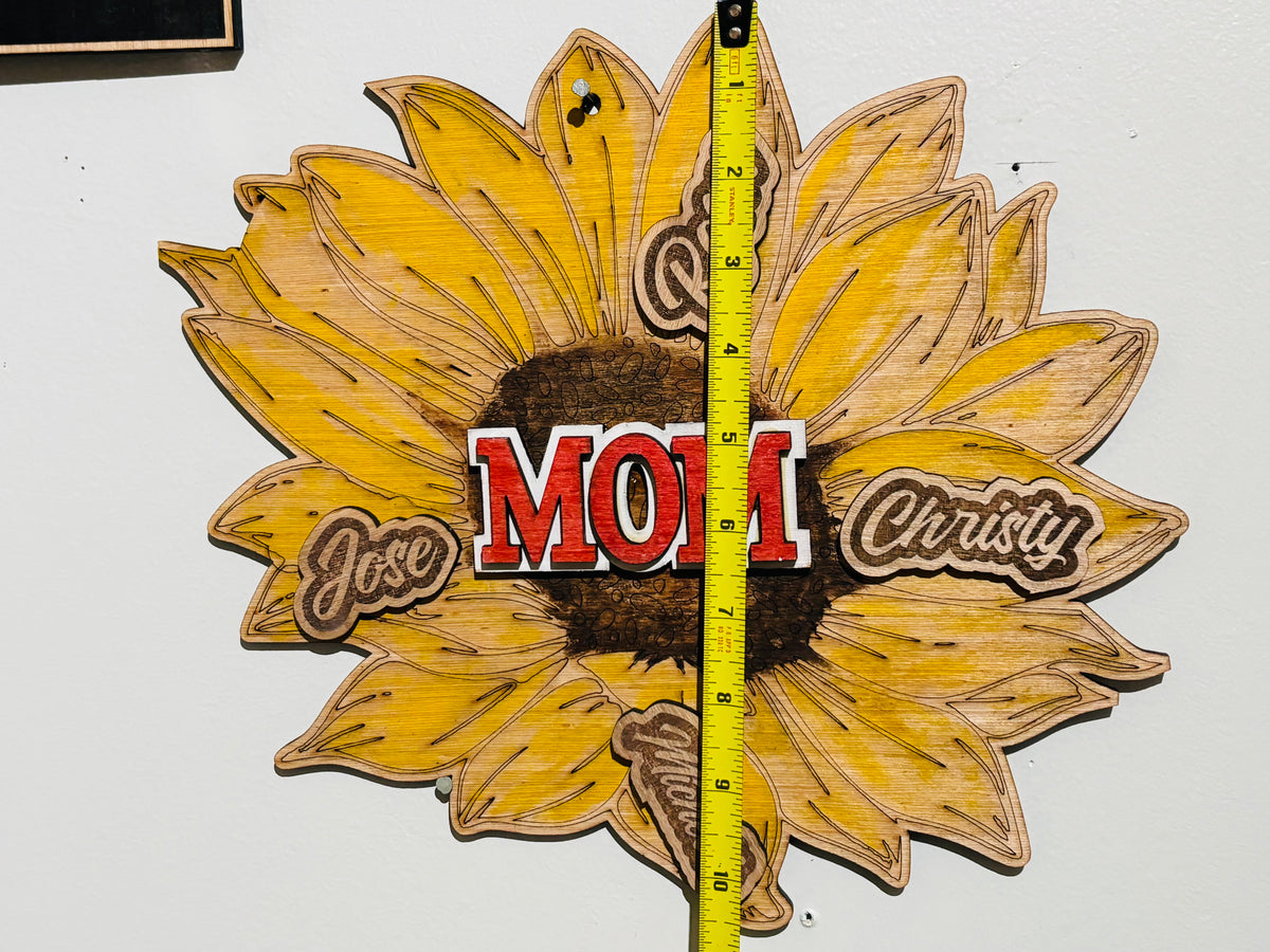 Personalized wall plaque for mom -sunflower-rose or house