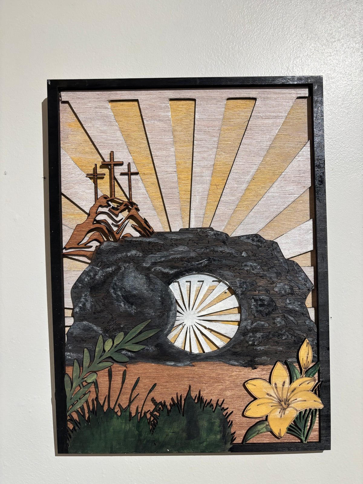 Christian layered wood wall art