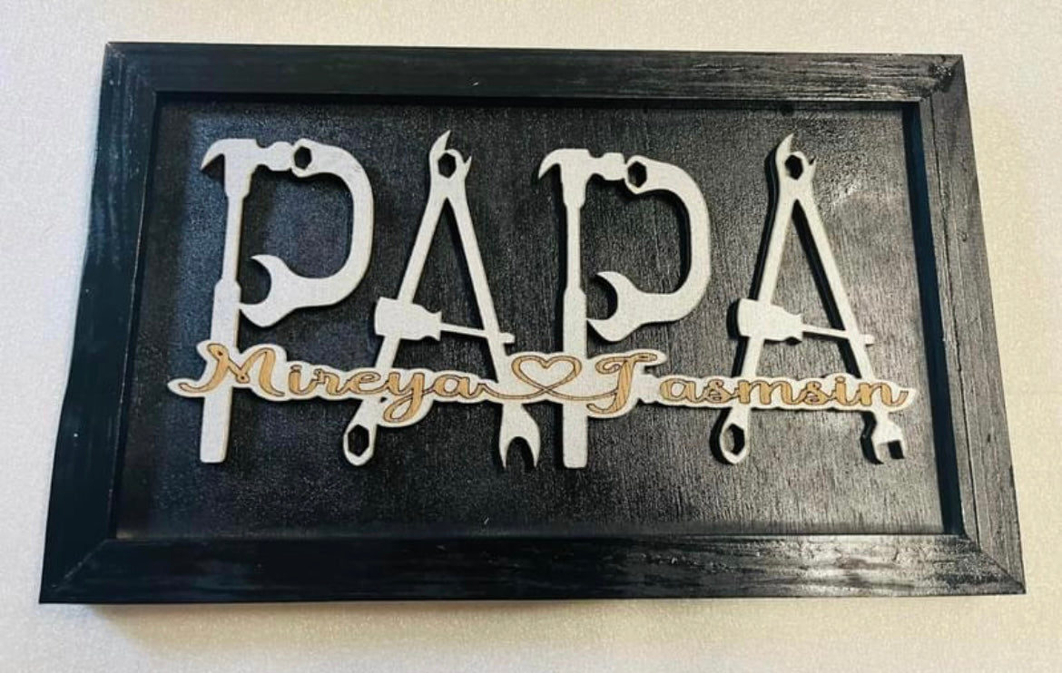 Personalized dad and grandpa signs