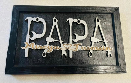 Personalized dad and grandpa signs