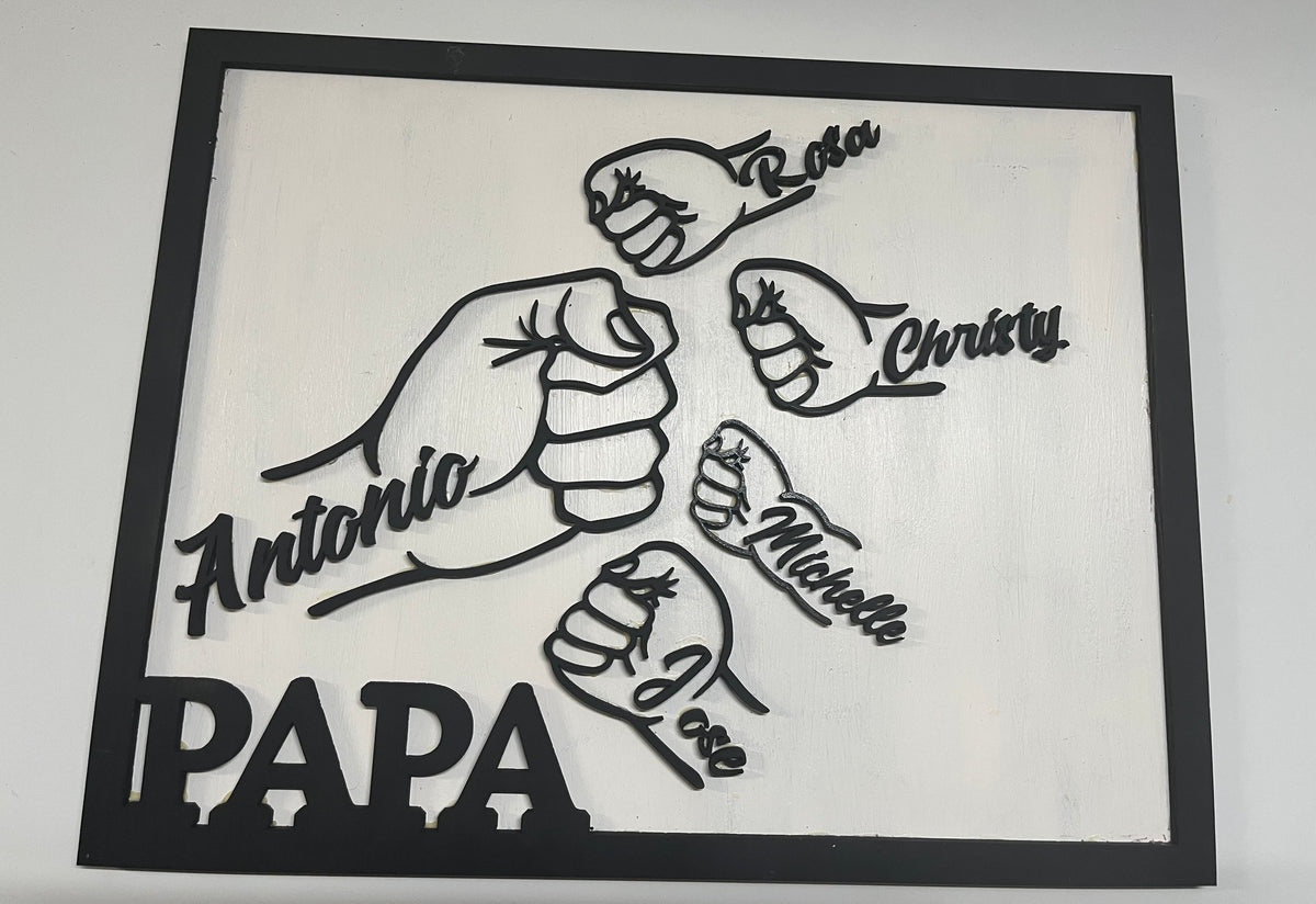 PERSONALIZED FAMILY FIST BUMP SIGN