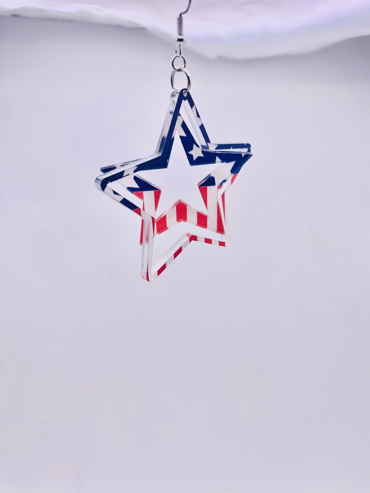 Acrylic USA earrings and keychains